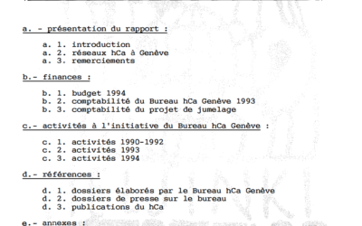 Rapport annuel du hCa Genève 1993