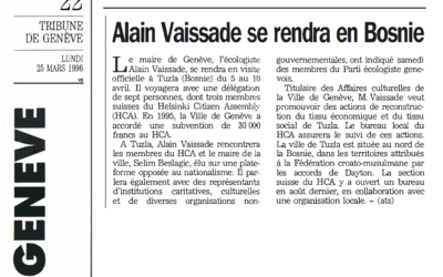 Alain Vaissade se rendra en Bosnie