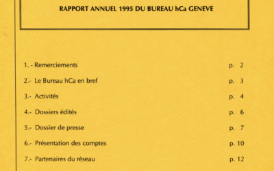 Rapport annuel du hCa Genève 1995
